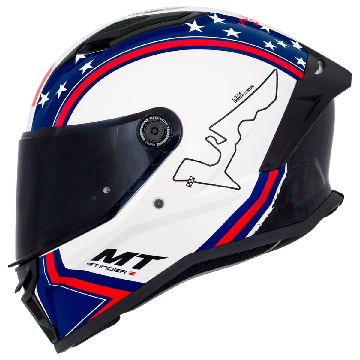 Capacete MT Stinger 2 Grand Prix A7 USA